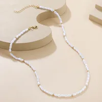 Baroque Style Geometric Imitation Pearl Beaded Necklace main image 4