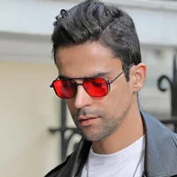 Carré Mode Couleur Unie Pc UV400 Plein Cadre Hommes De Lunettes De Soleil main image 5