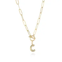 Letter Fashion 14K Gold Plated Copper Pendant Necklace Wholesale sku image 3