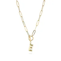 Letter Fashion 14K Gold Plated Copper Pendant Necklace Wholesale sku image 5