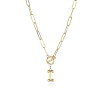 Letter Fashion 14K Gold Plated Copper Pendant Necklace Wholesale sku image 9