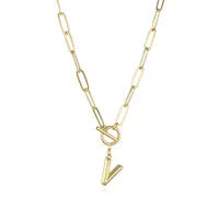 Letter Fashion 14K Gold Plated Copper Pendant Necklace Wholesale sku image 21