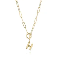 Letter Fashion 14K Gold Plated Copper Pendant Necklace Wholesale sku image 8