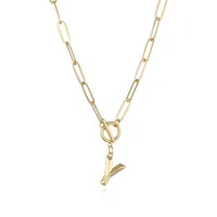 Letter Fashion 14K Gold Plated Copper Pendant Necklace Wholesale sku image 24