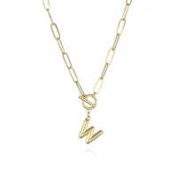 Letter Fashion 14K Gold Plated Copper Pendant Necklace Wholesale sku image 22