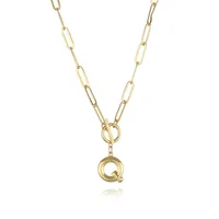 Letter Fashion 14K Gold Plated Copper Pendant Necklace Wholesale sku image 16
