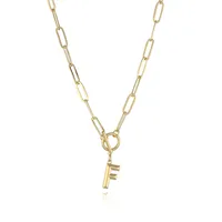 Letter Fashion 14K Gold Plated Copper Pendant Necklace Wholesale sku image 6