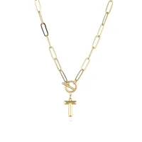 Letter Fashion 14K Gold Plated Copper Pendant Necklace Wholesale sku image 19