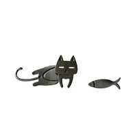 1 Paire Chat Mignon Le Cuivre Placage Boucles D'Oreilles main image 2