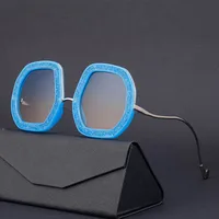 Polygon Punk Diamond Color Block Pc UV400 Full Frame Women's Sunglasses main image 4