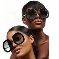 Polygon Punk Diamond Color Block Pc UV400 Full Frame Women's Sunglasses main image 5