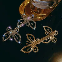 Shiny Butterfly Alloy Plating Rhinestones Hair Clip main image 4