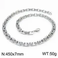 Rock Streetwear Titanium Steel Geometric Men's Bracelets Necklace sku image 10