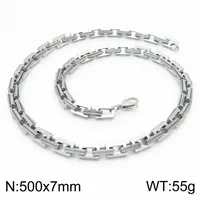 Rock Streetwear Titanium Steel Geometric Men's Bracelets Necklace sku image 11