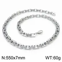 Rock Streetwear Titanium Steel Geometric Men's Bracelets Necklace sku image 13
