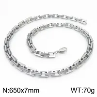 Rock Streetwear Titanium Steel Geometric Men's Bracelets Necklace sku image 14