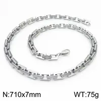 Rock Streetwear Titanium Steel Geometric Men's Bracelets Necklace sku image 15