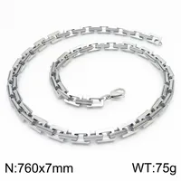 Rock Streetwear Titanium Steel Geometric Men's Bracelets Necklace sku image 16