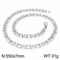 Rock Streetwear Titanium Steel Geometric Men's Bracelets Necklace sku image 5