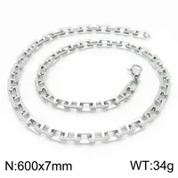 Rock Streetwear Titanium Steel Geometric Men's Bracelets Necklace sku image 6