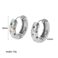 1 Paire Hexagramme Style Vintage Acier Inoxydable 304 Zircon Polissage Placage Incruster Boucles D'oreilles Cerceau sku image 3