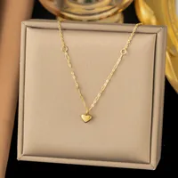 Wholesale Jewelry U Shape Heart Shape Simple Style Acrylic Artificial Rhinestones Plastic 304 Stainless Steel 18K Gold Plated Pendant Necklace Plating Inlay sku image 19