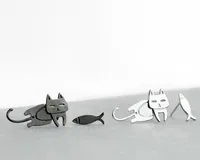 1 Par Gato Lindo Cobre Enchapado Pendientes main image 1