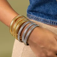 Circle Solid Color Retro Roman Style 18K Gold Plated 304 Stainless Steel Bangle In Bulk main image 1