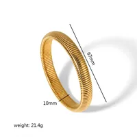Circulo Color Sólido Retro Estilo Romano Chapados en oro de 18k Acero Inoxidable 304 Brazalete Al Mayoreo sku image 4