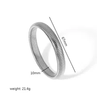 Circulo Color Sólido Retro Estilo Romano Chapados en oro de 18k Acero Inoxidable 304 Brazalete Al Mayoreo sku image 2