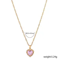 Heart Retro Alloy Rhinestone Pendant Necklace Wholesale main image 1