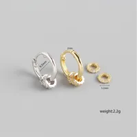 Géométrique Dessin Original Luxueux Style Britannique Argent Sterling 925 Gemme Des Boucles D'Oreilles main image 2