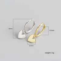 Heart Casual Cute Commute 925 Sterling Silver No Inlaid Plating Earrings main image 2