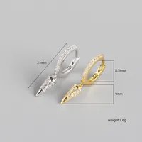 Géométrique Mode Argent Sterling 925 Gemme Des Boucles D'Oreilles main image 2