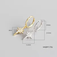 Star Fashion 925 Sterling Silver Gem Plating Earrings main image 2