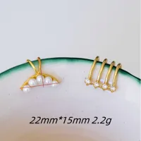 1 Piece Geometric Fashion Brass Pearl Inlay Ear Cuffs main image 2