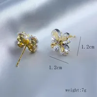 1 Pair Flower Vintage Style Copper Zircon Plating Inlay Ear Studs main image 6