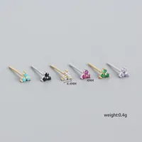 S925 Sterling Silver Geometric Clover Diamonds Earrings Wholesale Doublewinwholesale main image 2