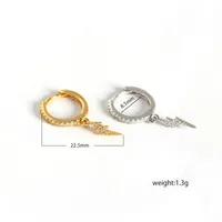 Foudre Mode Gemme Placage Des Boucles D'Oreilles main image 1