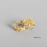 Feuille Mode Gemme Placage Des Boucles D'Oreilles main image 1