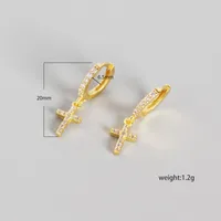 Cross Fashion 925 Sterling Silver Gem Diamond Earrings main image 1
