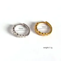 Géométrique Mode Argent Sterling 925 Gemme Diamant Des Boucles D'Oreilles main image 1