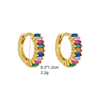 Geometric Fashion Copper Zircon Plating Earrings main image 4
