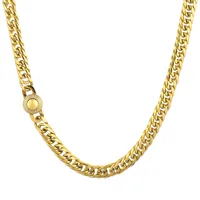 Simple Style Titanium Steel Geometric Solid Color Polishing Plating 18K Gold Plated Men's Jewelry Set main image 2