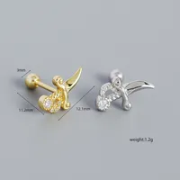 Geometric Fashion 925 Sterling Silver Gem Plating Earrings Ear Studs main image 2