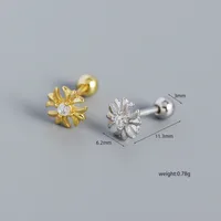 Géométrique Mode Argent Sterling 925 Gemme Placage Des Boucles D'Oreilles Boucles D'Oreilles main image 2