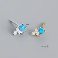 Geometric Fashion 925 Sterling Silver Gem Plating Earrings Ear Studs main image 1