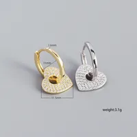 Cœur Mode Argent Sterling 925 Gemme Placage Des Boucles D'Oreilles main image 2