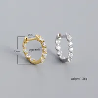 Géométrique Mode Argent Sterling 925 Gemme Placage Des Boucles D'Oreilles main image 2