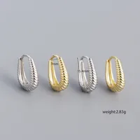 Géométrique Mode Argent Sterling 925 Pas D'Incrustation Placage Des Boucles D'Oreilles main image 2